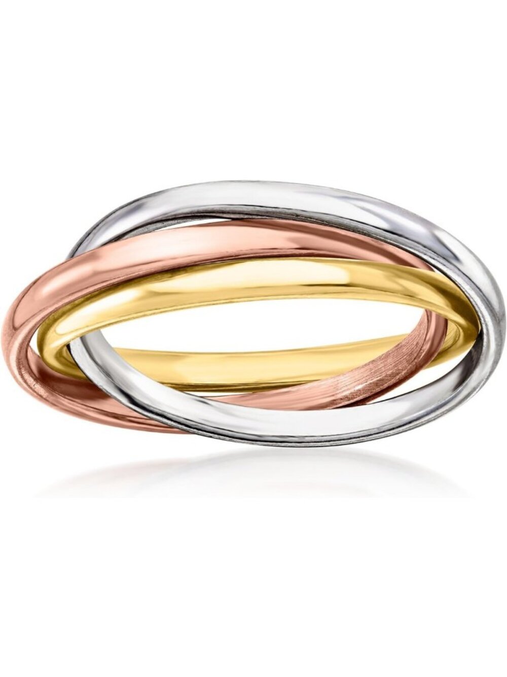 Italian Sterling Silver & 18kt Gold Over Petite Rolling Ring - Elegant Jewelry
